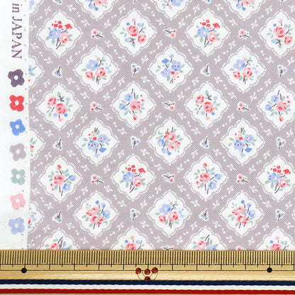 [الكمية تبدأ من 5] الأقمشة 『الأغطية القطن العضوي الأزهار الرمادية AP52205-3D"