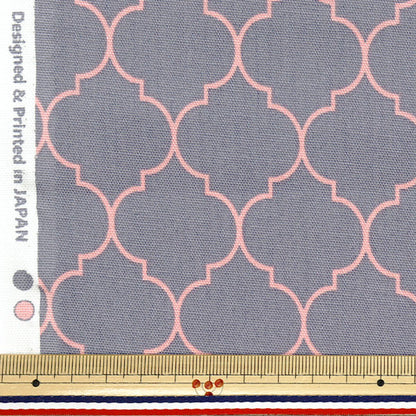[Quantità a partire da 5] Tessuto 『Oxford Modello marocchino, grigio x rosa, sp5500-c"