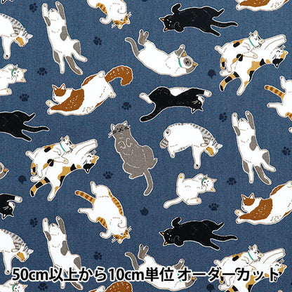 [Cantidad a partir de 5] Tela 『Oxford Navy Cat Navy AP52903-2E"