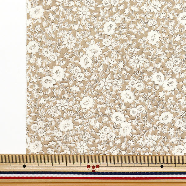 [Quantity starting from 5] Fabric 『Scare Print Small floral pattern beige AP4780-2A"