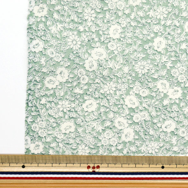[Quantità a partire da 5] Tessuto 『tessuto ad armatura semplice Piccolo modello floreale menta opaca AP4780-2C"