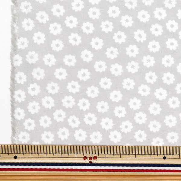 [Quantità a partire da 5] Tessuto 『tessuto ad armatura semplice Piccolo modello floreale grigio AP4780-3C"