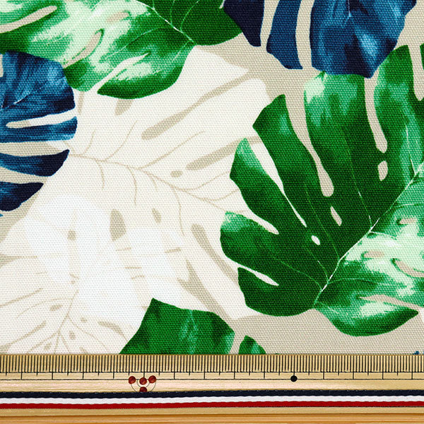 [Cantidad a partir de 5] Tela 『Oxford Hawaiian Monstera Beige X Green AP52202-1A"