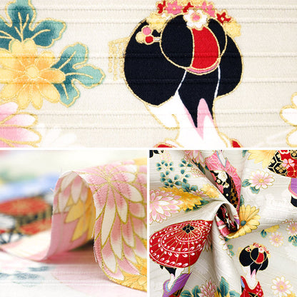 [Quantity starting from 5] Fabric "Satin Slab Colored Pattern Maiko Gray AP52902-2A"