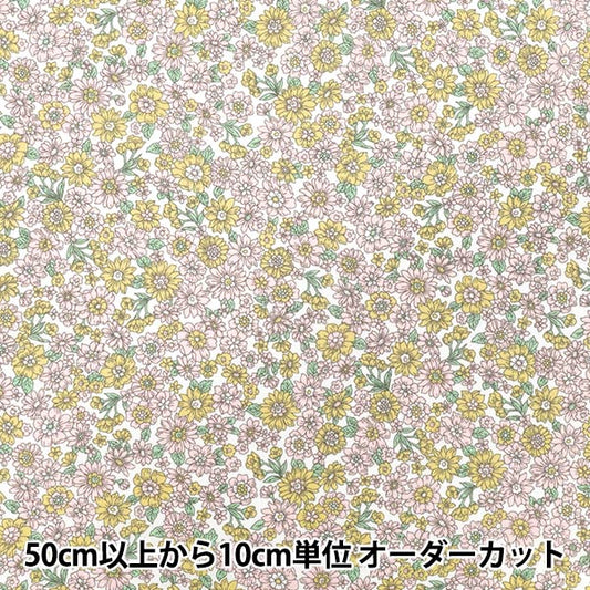 [Quantity starting from 5] Fabric "TC Batisto Small Flower Pattern Pink x Yellow AP4790-1A"