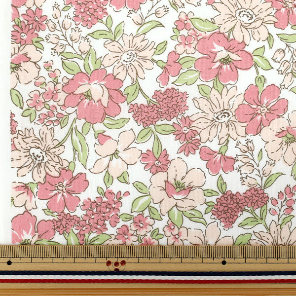 [Cantidad a partir de 5] Tela "TC Batisto Medium Floral Pink AP4790-2A"