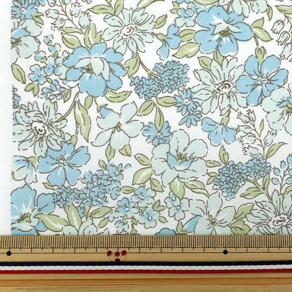 [Cantidad a partir de 5] Tela "TC Batisto Medium Floral Pattern Blue AP4790-2B"