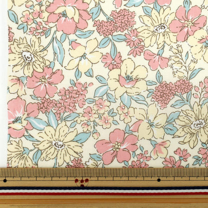 [Menge ab 5] Stoff "TC Batisto, mittleres Blumenmuster, Gelb, AP4790-2c"