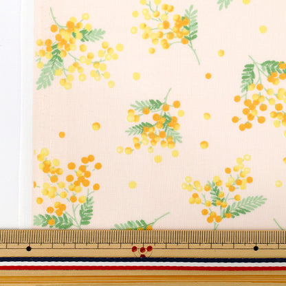 [Quantity starting from 5] Fabric 『Scare PrintPrinted Mimosa pattern beige AP4790-3B"