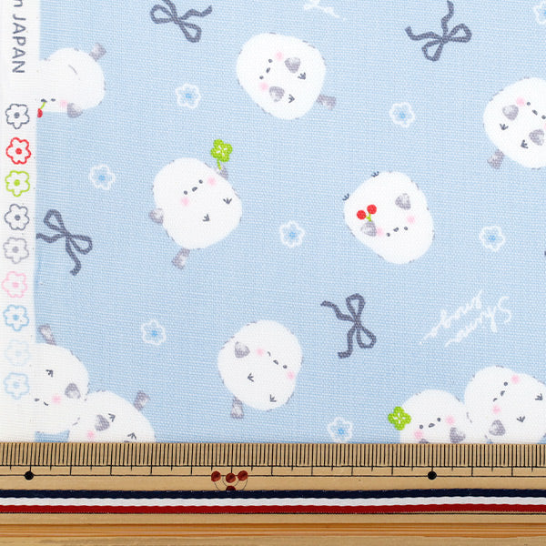 [Quantity starting from 5] Fabric 『Oxford GreyRibbon Blue AP55107-1C"