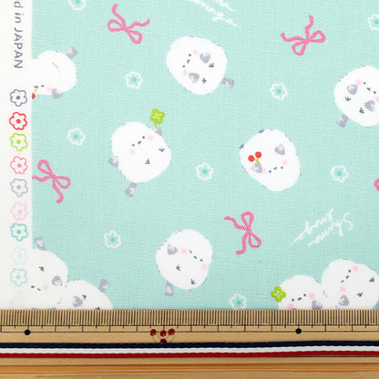 [Quantity starting from 5] Fabric 『Oxford GreyRibbon Mint AP55107-1D"