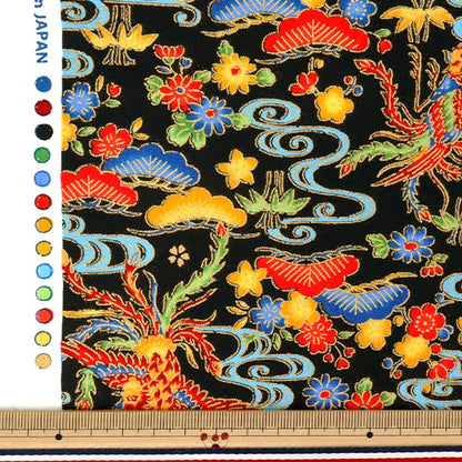 [Quantity from 5] Fabric "Broad Bingata Print Black AP62808-F"