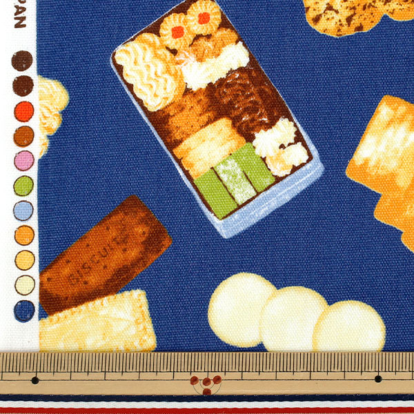 [Quantity from 5] Fabric 『Oxford Cookie tin blue AP55108-2C"