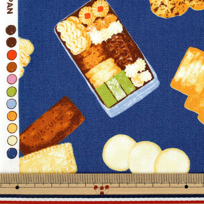 [Quantity from 5] Fabric 『Oxford Cookie tin blue AP55108-2C"
