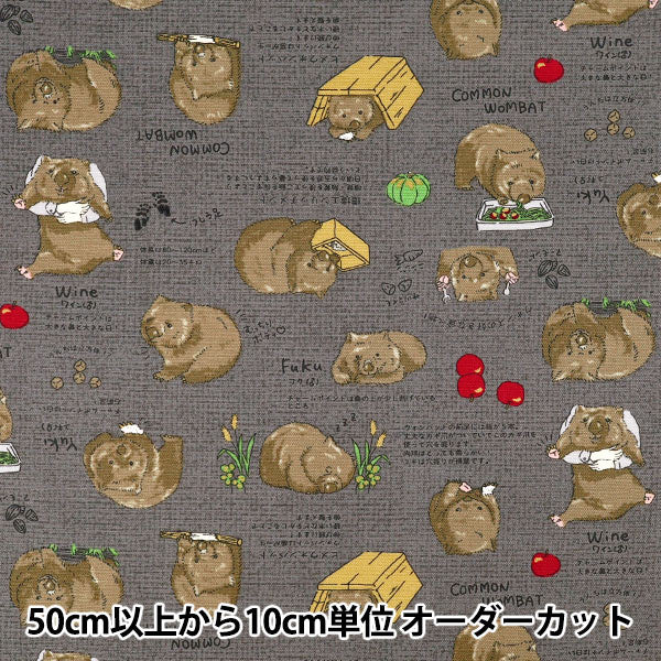 【数量5から】 生地 『オックス ウォンバット チャコール AP62901-1E』