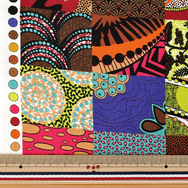 [Quantité à partir de 5] Tissu "siège goût africain patchwork Marron AP62806-1B"