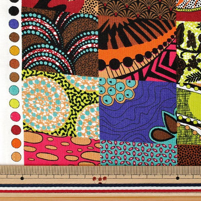 [Quantité à partir de 5] Tissu "siège goût africain patchwork Marron AP62806-1B"