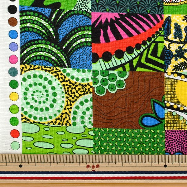 [Quantité à partir de 5] Tissu "siège goût africain patchwork Vert AP62806-1C »