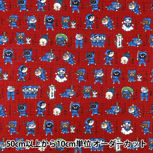 【数量5起】 織物 "多比战国动物忍者猫红AP62101-2E