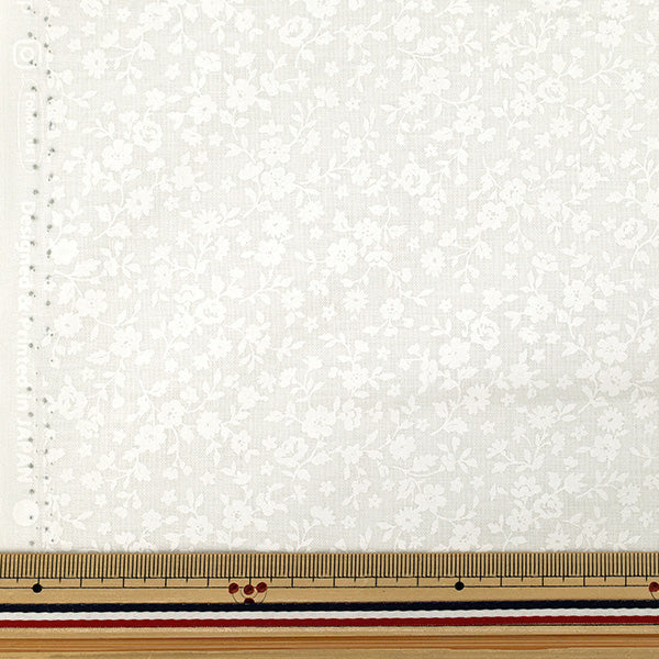 [Quantité à partir de 5] Tissu "tissu à armure toile Laque blanche florale gris clair AP4800-2C”