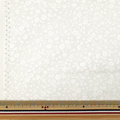 [Quantité à partir de 5] Tissu "tissu à armure toile Laque blanche florale gris clair AP4800-2C”