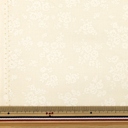 [Quantité à partir de 5] Tissu "tissu à armure toile Fleur laquée blanche ivoire AP4800-3B”