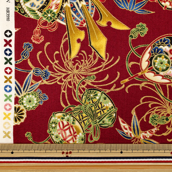 [Quantità da 5] Tessuto "fogli Casco Hyakka Roran Rosso HR3580-11C "Quilt Gate Quilt Gate