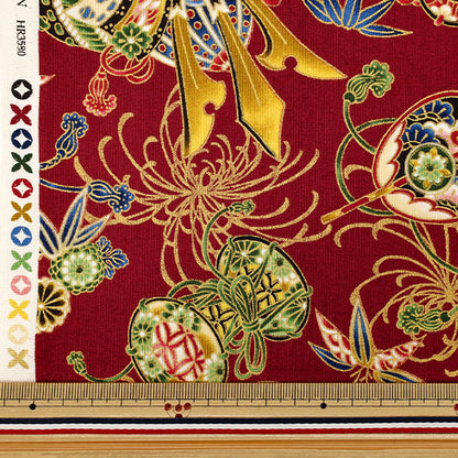[Quantità da 5] Tessuto "fogli Casco Hyakka Roran Rosso HR3580-11C "Quilt Gate Quilt Gate