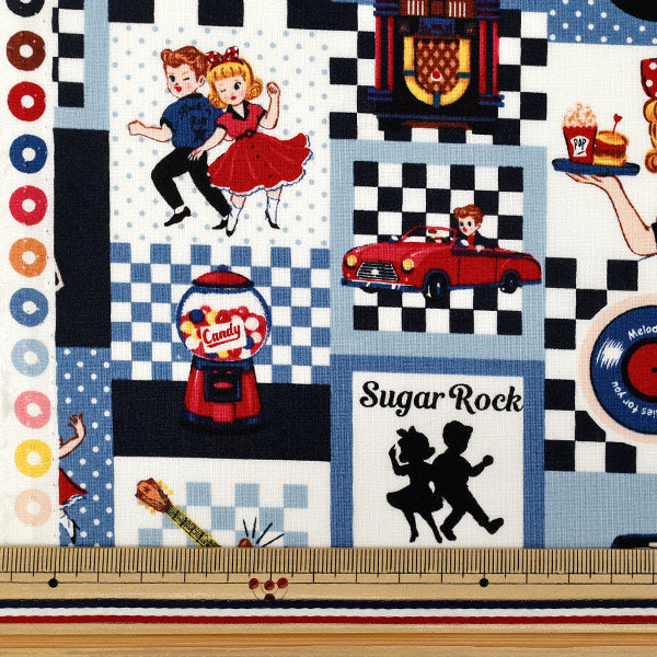 [Cantidad desde 5] Tela "láminas Quilt Gate Love the Fifties Azul LW2100-12E” Quilt Gate Quilt Gate