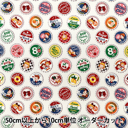 【数量5から】 生地 『シーチング キルトゲイト ラブザフィフティーズ アイボリー LW2100-13A』 Quilt Gate キルトゲイト