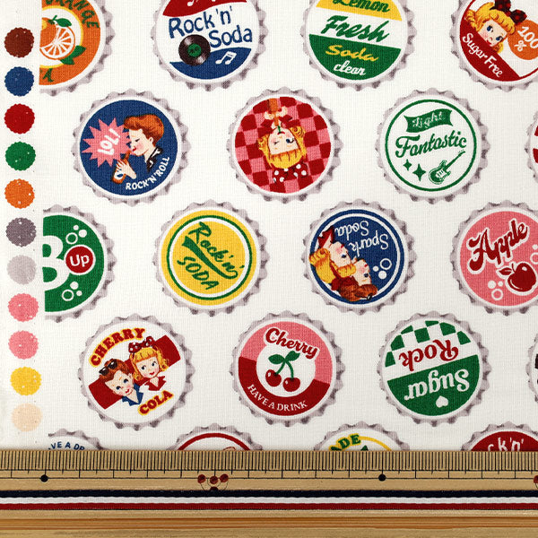 【数量5から】 生地 『シーチング キルトゲイト ラブザフィフティーズ アイボリー LW2100-13A』 Quilt Gate キルトゲイト