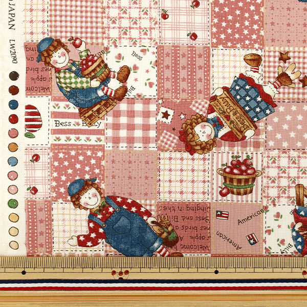 【Quantità a partire da 5】 Tessuto "fogli Quilt Gate Dear Little World Rosa LW2090-12B』 Quilt Gate キルトゲイト