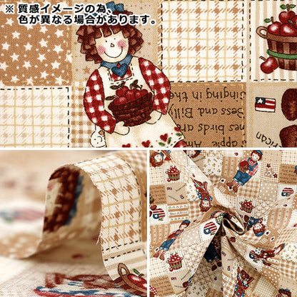 【数量5から】 生地 『シーチング キルトゲイト ディアリトルワールド アイボリー LW2090-12A』 Quilt Gate キルトゲイト
