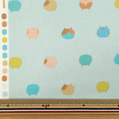 【数量5から】 生地 『オックス ねこたま サックス AP1070-1C』