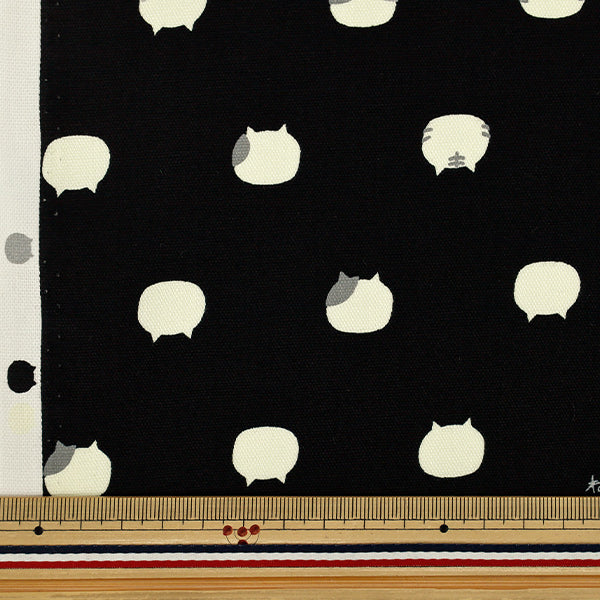 [Quantità da 5] Tessuto "Oxford Nekotama Nero AP1070-1F”