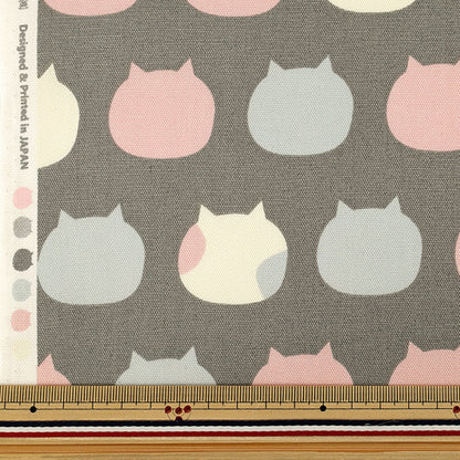 【数量5から】 生地 『オックス ねこたま グレー AP1070-2D』