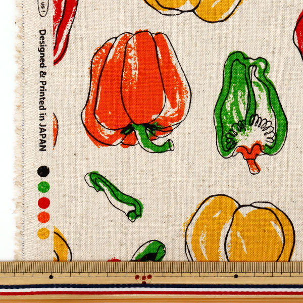 [Quantité à partir de 5] Tissu "Toile de lin coton génération paprika AP62105-1A”