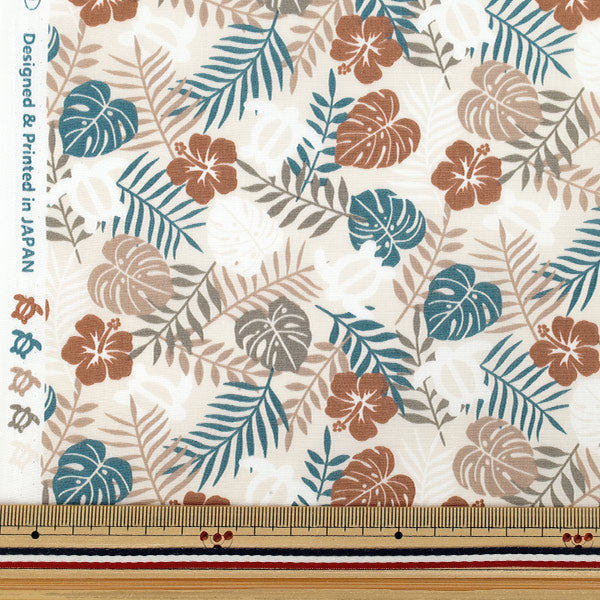 【数量5起】 織物 “TC巴提斯特夏威夷印花红棕色YZ4810-2C”