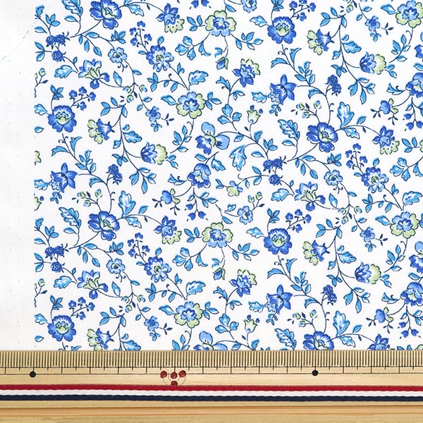 [Quantity starting from 5] Fabric "Broad Mini Sarasa White x Blue 4224-1-2"