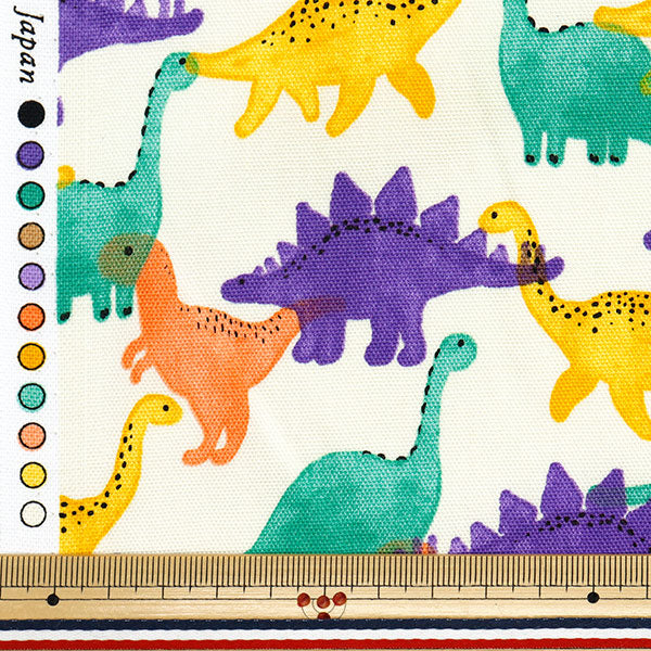 [Quantity starting from 5] Fabric 『Oxford Little Zoo Dinosaur Ivory x Multi 850488-1-1"