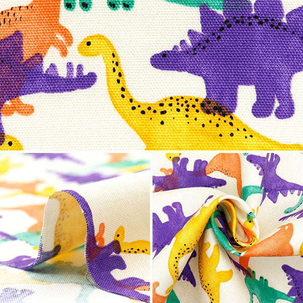 [Quantity starting from 5] Fabric 『Oxford Little Zoo Dinosaur Ivory x Multi 850488-1-1"