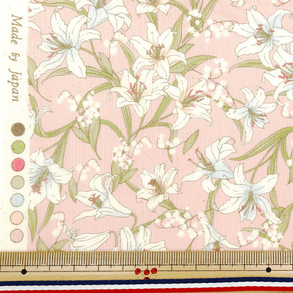 [Quantità a partire da 5] Tessuto 『tessuto ad armatura semplice Collezione nostalgia Lily Peach Bloom 83066-1-1"
