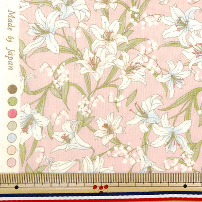 [Quantità a partire da 5] Tessuto 『tessuto ad armatura semplice Collezione nostalgia Lily Peach Bloom 83066-1-1"