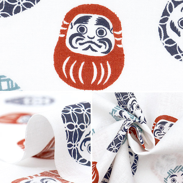 [الكمية تبدأ من 5] الأقمشة 『طبعة التخويف النمط الياباني داروما وايت 850494-1-1"