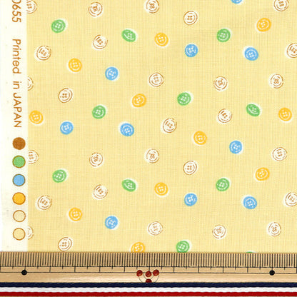 [Quantité à partir de 5] Tissu 『tissu à armure toile Bouton de collection homey jaune dh10655l-b"