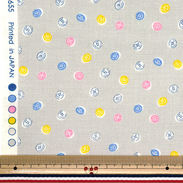 [Количество, начиная с 5] Ткань 『ткань полотняного переплетения Домашняя кнопка коллекции Grey DH10655L-E"