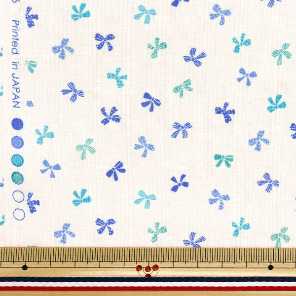 [Cantidad a partir de 5] Tela 『tela de tejido liso Colección hogareña Cinta Blanco x azul DH10656L-B"