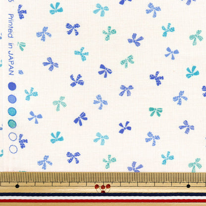 [Cantidad a partir de 5] Tela 『tela de tejido liso Colección hogareña Cinta Blanco x azul DH10656L-B"