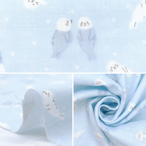 [Cantidad a partir de 5] Tela 『gasa doble Colección hogareña Azarashi Blue GH10665S-A"