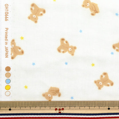 [Cantidad a partir de 5] Tela 『gasa doble COLECCIÓN HIESY Bear Ivory GH10666S-A"